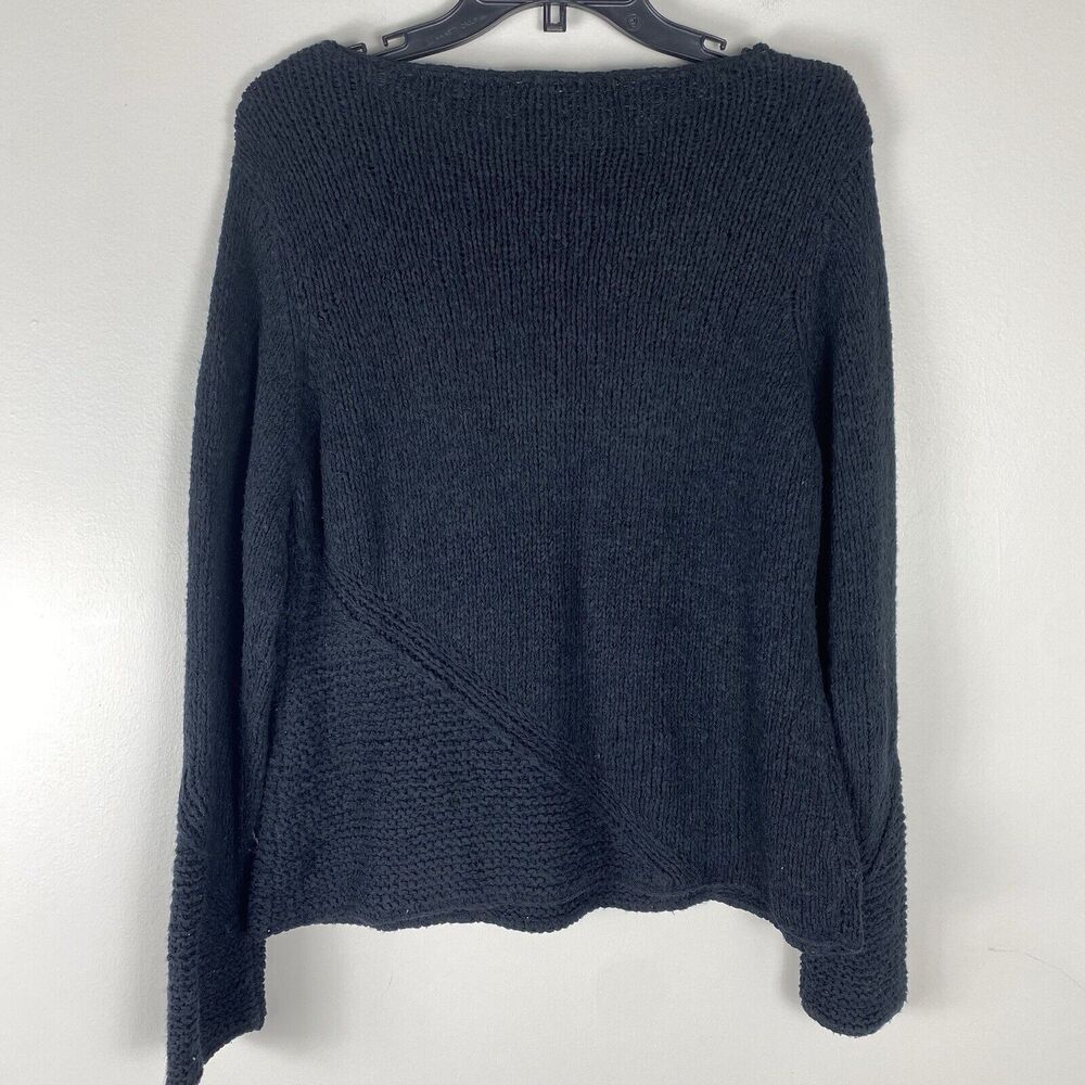 J Jill Handknit Sweater Womens size Large P Black Modern Classic Comfort Relaxed - Picture 5 of 6